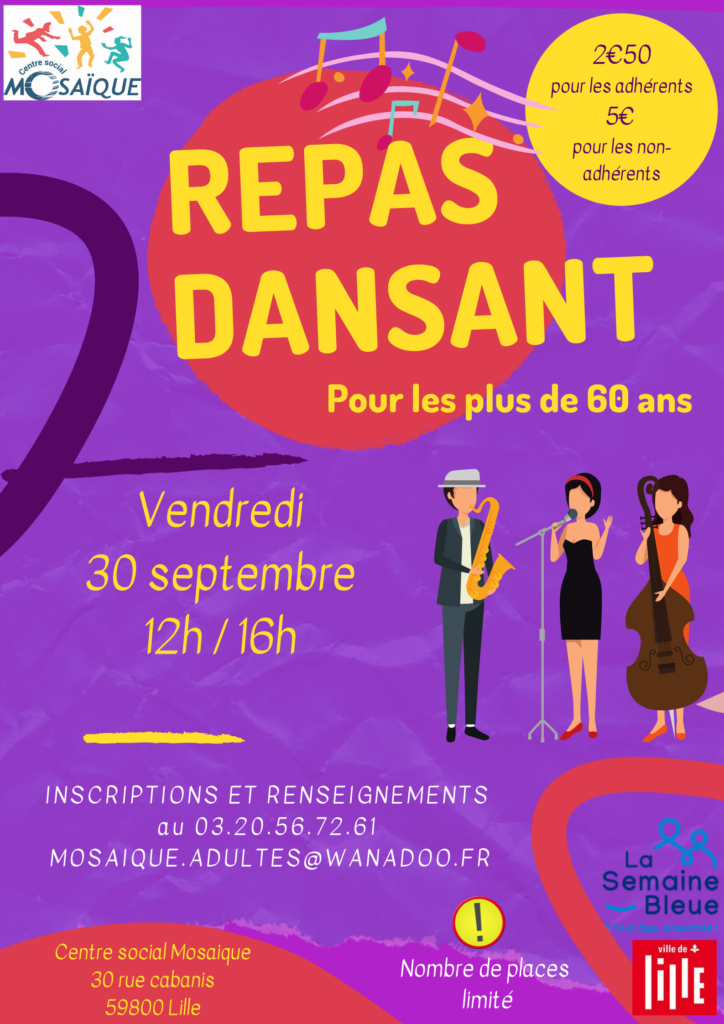 Repas dansant Centre Social Mosaique